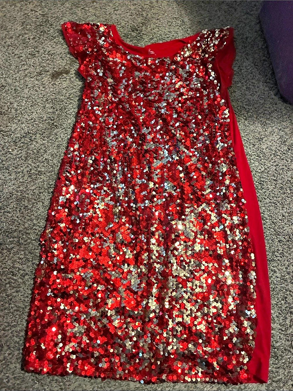 Wonder Nation Red Sequin Party Dress Girls Red & Silver